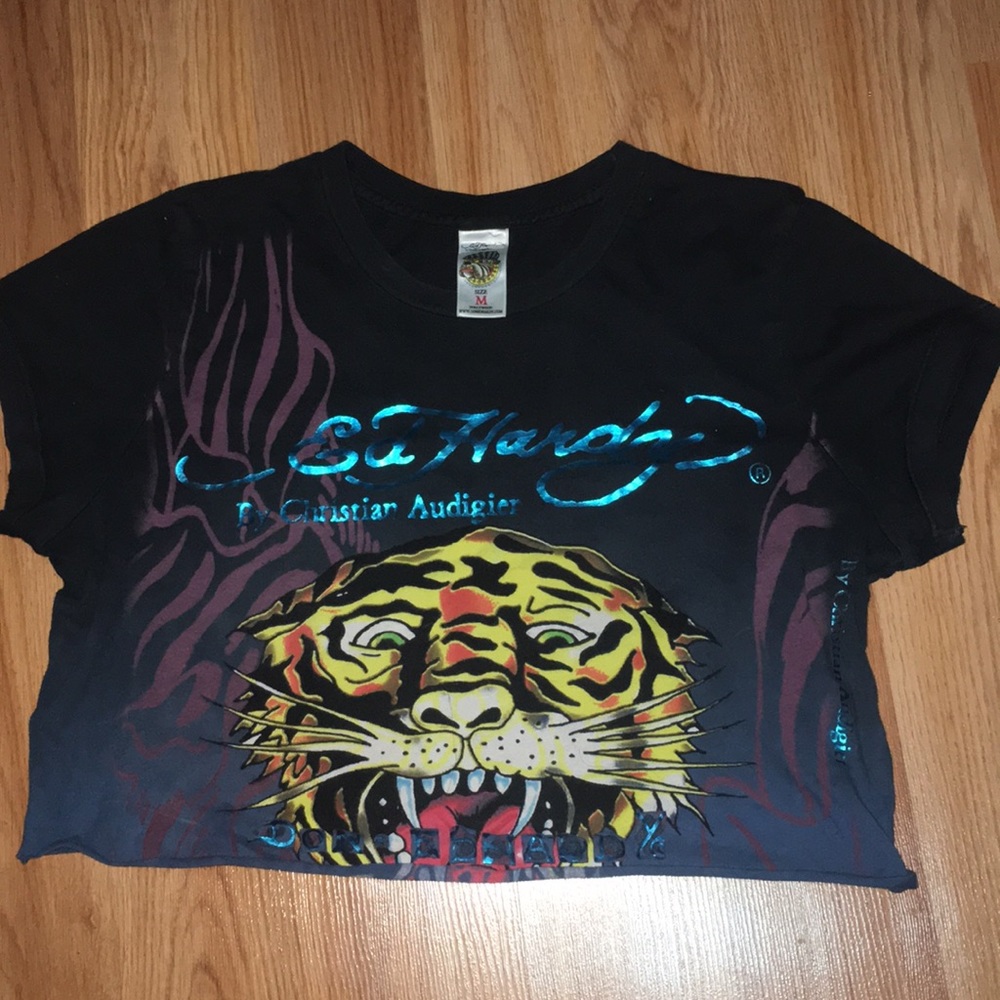 Custom cropped Ed Hardy Top